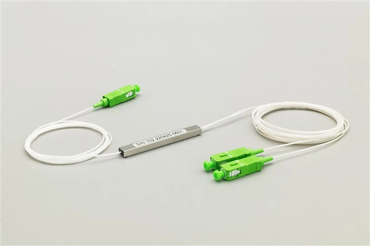 Splitter fibra PLC 1×2, mini modulo, SC/APC