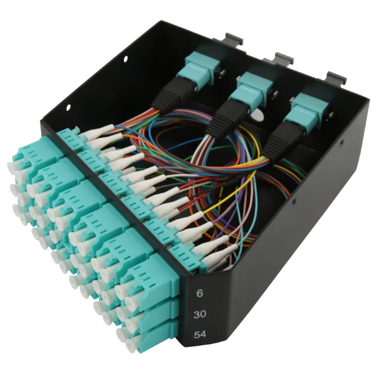 12 Cassette 12 Fibers OM4 Multimode MTP To 12 LC Duplex Aqua