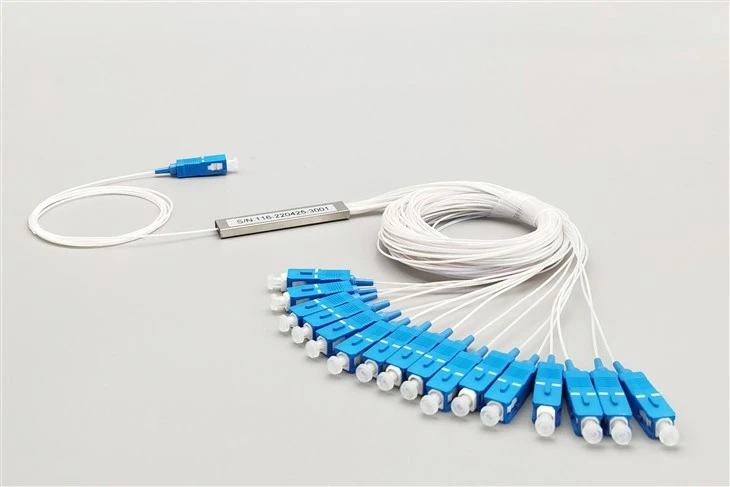 Splitter in fibra PLC 1X16, metropolitana in acciaio, fibra nuda 250μm, SC UPC, monomodale